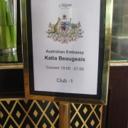 Great Australian embassy sign for my recital featuring Australian Music!