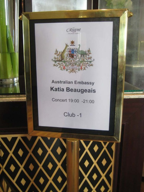 Great Australian embassy sign for my recital featuring Australian Music!