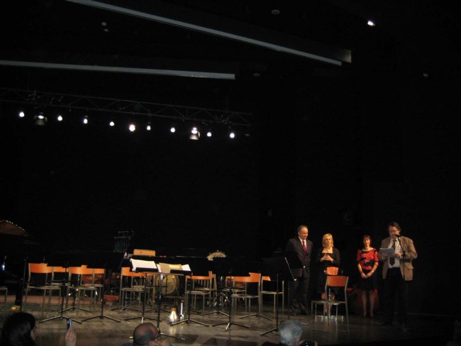 With Peter Swinnen (ISCM President) announcing the new 2011 ISCM Young Composer Award winner and John Davis (CEO of Australian Music Centre & past President of ISCM) and Olga Smetanová (Executive Director of the Music Centre Slovakia & past President of IAMIC).