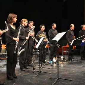 2011 Zagreb Biennale, Closing Ceremony Concert. Ensemble Zeitfluss from Graz, Austria with conductor Edo Micic (far right) following the premiere of 'Manifesto pour la Paix'.