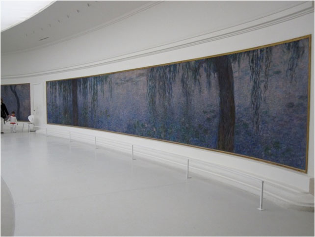 Afternoon at the Orangerie is inspired by Monet's 'water garden’ in Giverny, France. Image: 'The morning with weeping willows'.