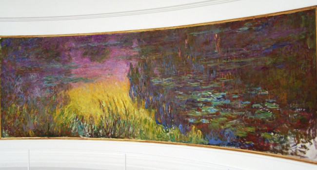 'Afternoon at the Orangerie' evokes the passing of the hours from sunrise in the east to sunset in the west. Image: One of Monet's 'Sun' paintings.