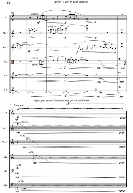 Atlantis for clarinet & string quintet last page