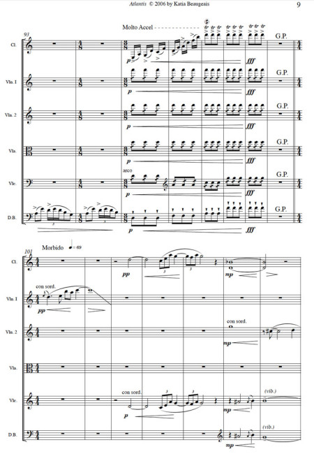 Atlantis for clarinet & string quintet p.9