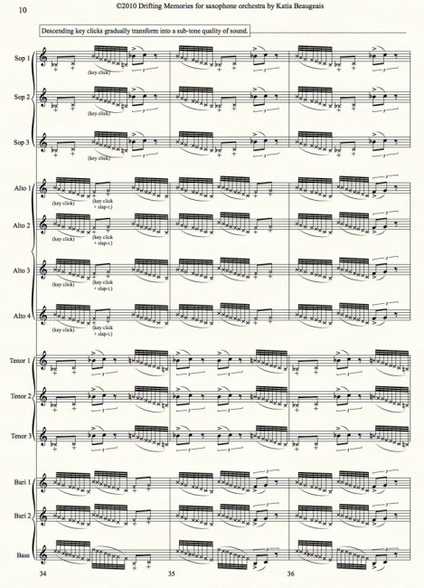 Drifting Memories for saxophone orchestra p.10