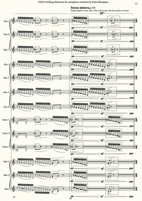 Drifting Memories for saxophone orchestra p.11