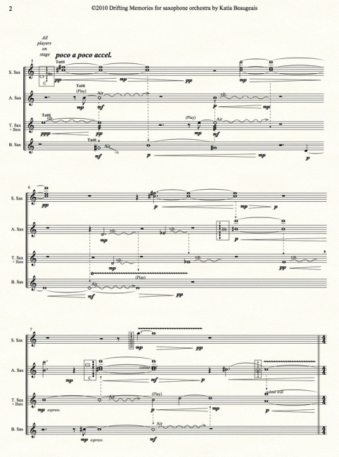 Drifting Memories for saxophone orchestra p.2