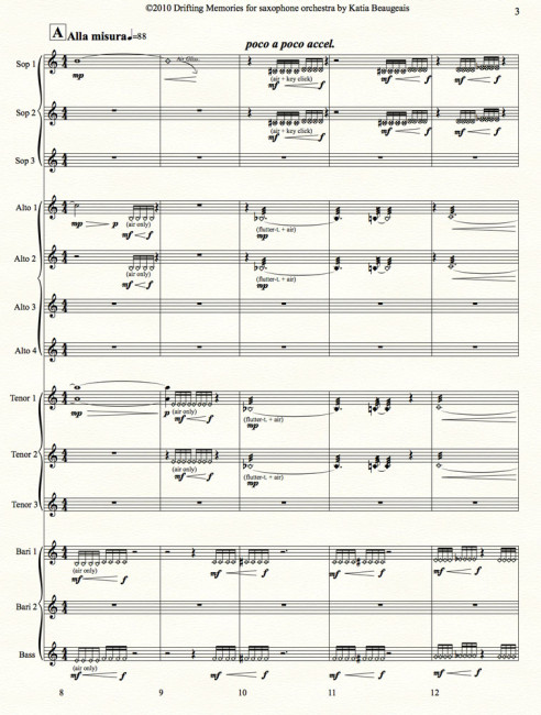 Drifting Memories for saxophone orchestra p.3