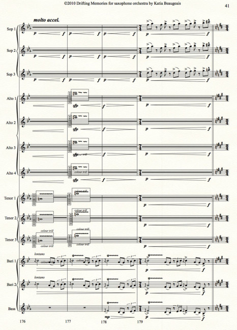 Drifting Memories for saxophone orchestra p.41