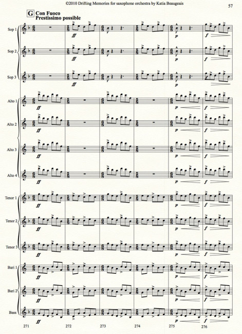 Drifting Memories for saxophone orchestra p.57