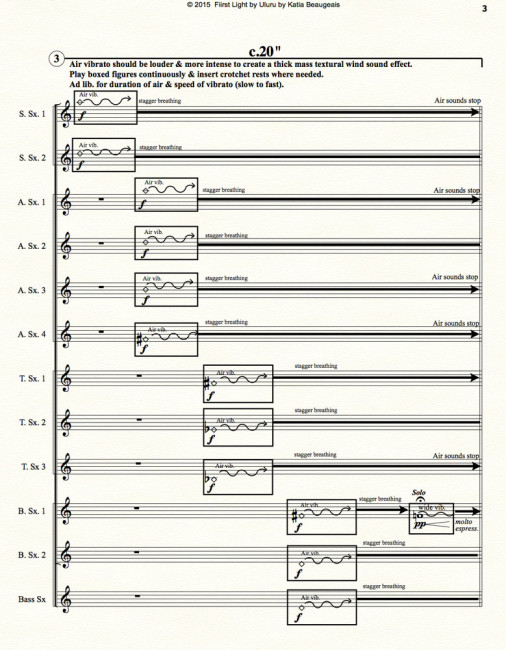 First Light at Uluru for saxophone orchestra p.3