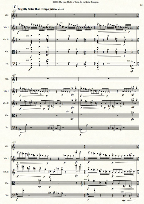 Last Flight of Saint-Ex for oboe & string quartet p.13