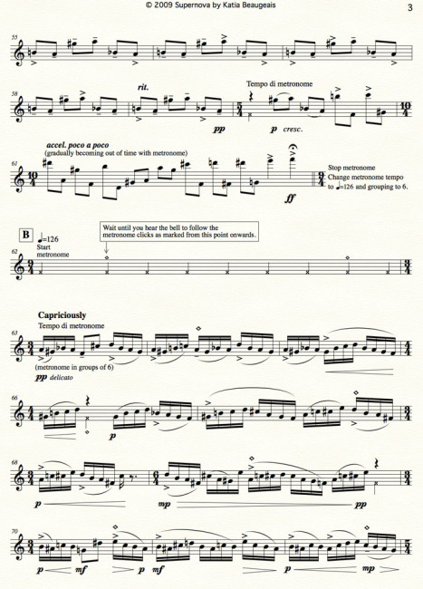 Supernova for solo oboe & metronome p.3