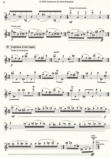 Supernova for solo oboe & metronome p.6