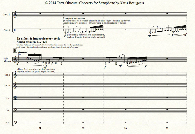  Movt III p.68 - Terra Obscura: Concerto for Saxophone for solo saxophone & chamber orchestra