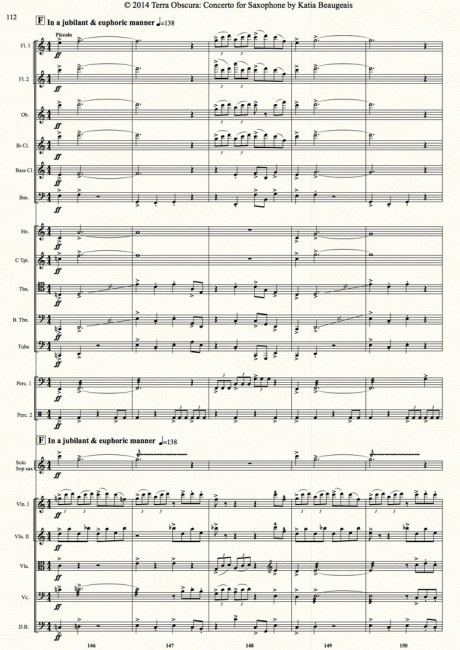 Movt IV p.112 - Terra Obscura: Concerto for Saxophone for solo saxophone & chamber orchestra