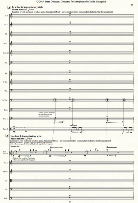 Terra Obscura: Concerto for Saxophone for solo saxophone & chamber orchestra- Movt I p.15