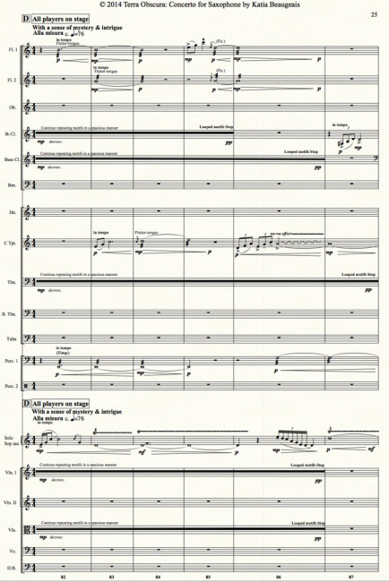 Terra Obscura: Concerto for Saxophone for solo saxophone & chamber orchestra- Movt I p.25