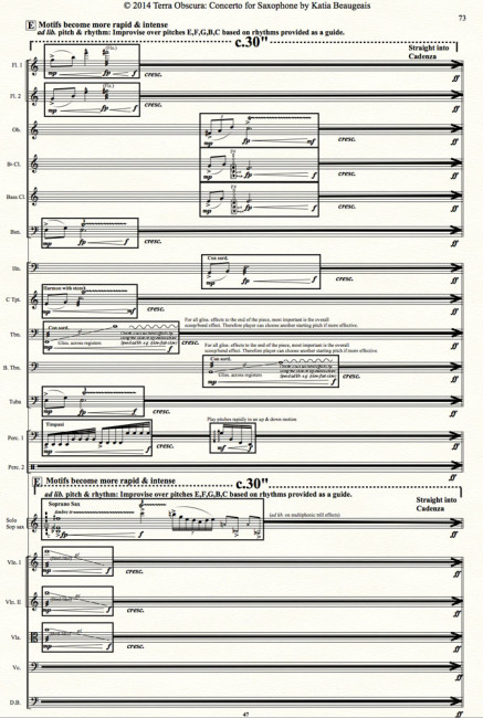 Movt III p.73 - Terra Obscura: Concerto for Saxophone for solo saxophone & chamber orchestra