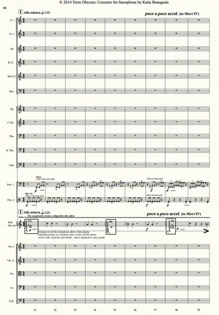 Movt III p.80 - Terra Obscura: Concerto for Saxophone for solo saxophone & chamber orchestra