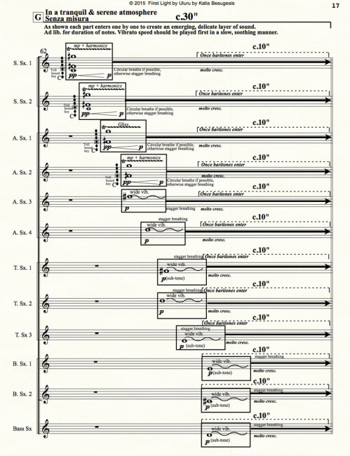 First Light at Uluru for saxophone orchestra p.17