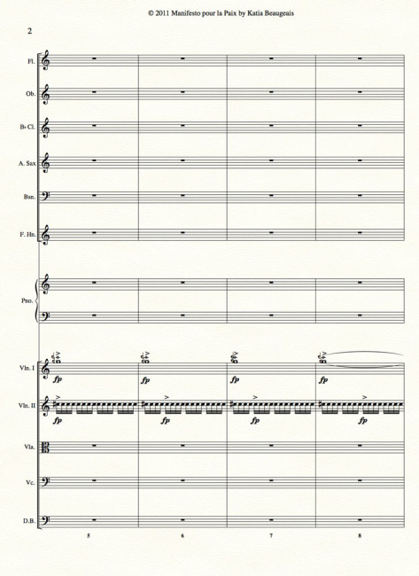 Manifesto pour la Paix for strings, winds, alto sax & piano p.2