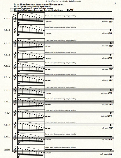 First Light at Uluru for saxophone orchestra p.19