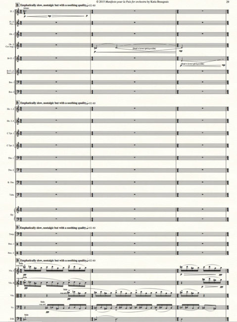 Manifesto pour la Paix for orchestra p.29.