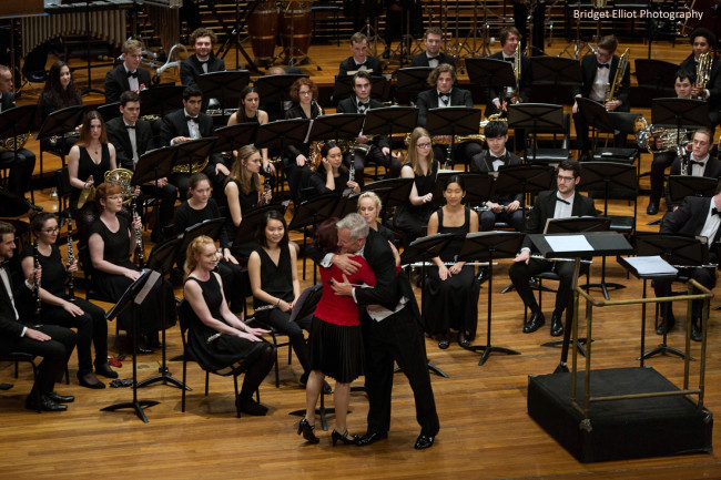 Heartfelt moment with conductor Dr John Lynch - So grateful after a brilliant performance of 'First Light at Uluru' for Wind Symphony.