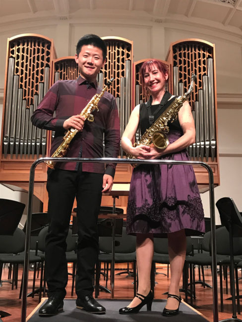 Performance of Katia Beaugeais's Verti-GO! by Beaugeais & Netherlands saxophonist, Yo Yo Su.