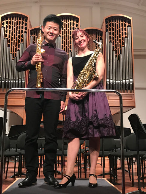 Performance of Katia Beaugeais's Verti-GO! by Beaugeais & Netherlands saxophonist, Yo Yo Su.