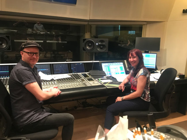 Trackdown Studios sound engineer - Evan McHugh with Composer – Katia Beaugeais.