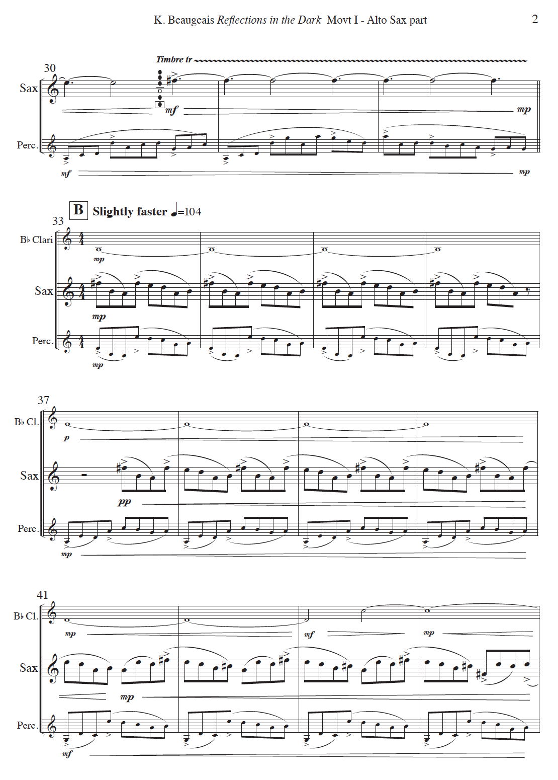 Reflections Lead Sheet BB