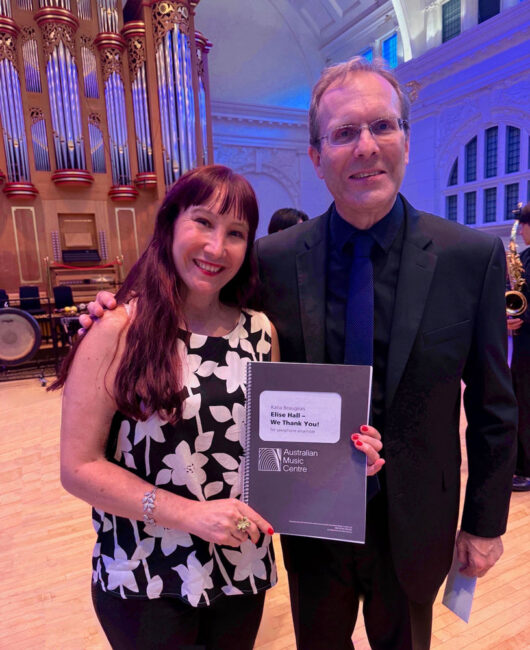 30 June 2025 UK premiere of Elise Hall - We Thank You! Dr Katia Beaugeais with Sax Prof. Kyle Horch of Royal College of Music